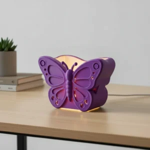 Suport Pixuri decorativ în formă de Fluture pentru Birou - culoare Mov, imprimare 3D Vibecraft