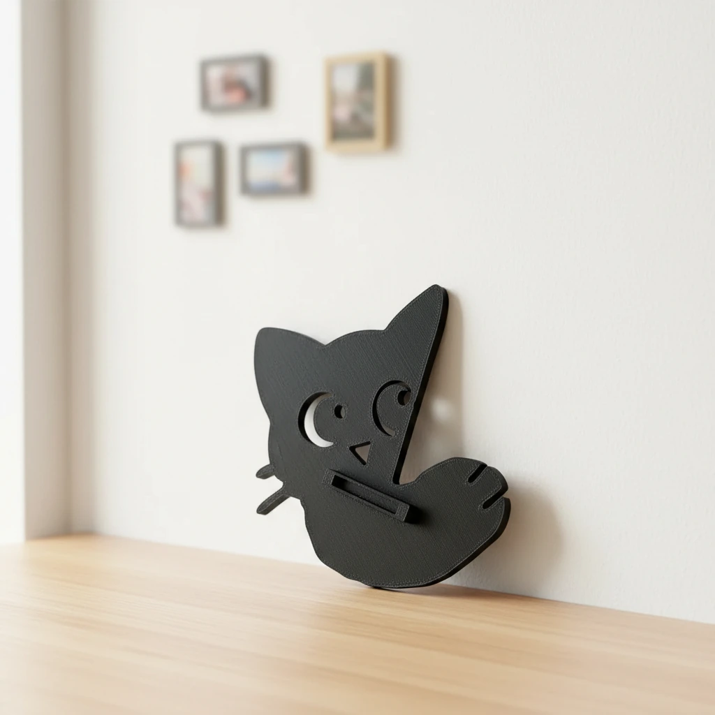 Prinzător Perdea Decorativ Pisică Imprimat 3D - culoare black scene, produs imprimat 3D Vibecraft