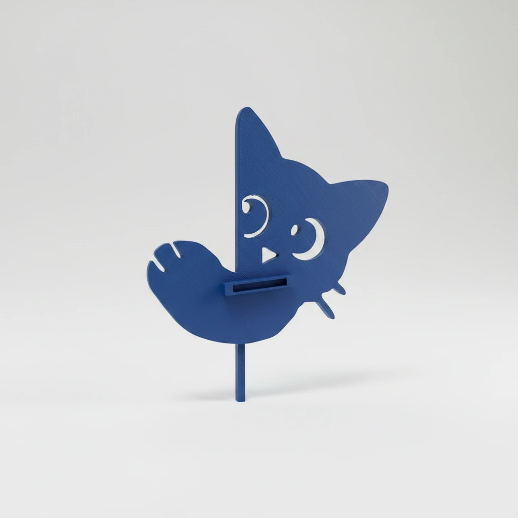 Prinzător Perdea Decorativ Pisică Imprimat 3D - culoare Albastru, imprimare 3D Vibecraft