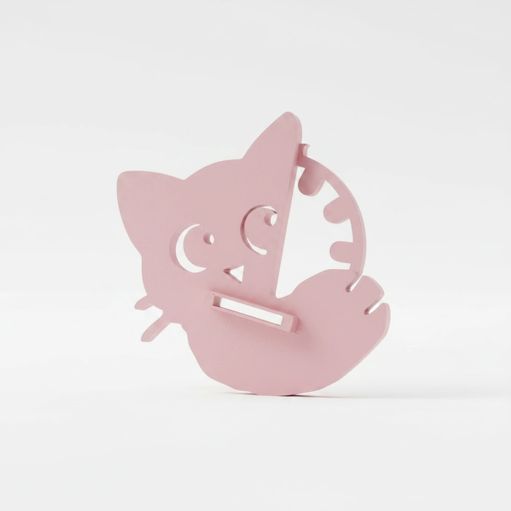 Prinzător Perdea Decorativ Pisică Imprimat 3D - culoare Roz, imprimare 3D Vibecraft