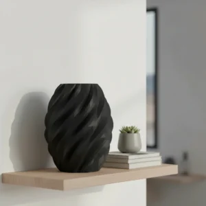 Decorațiune de Perete Modernă Imprimată 3D - Design Geometric - Negru compozit mat, imprimare 3D Vibecraft