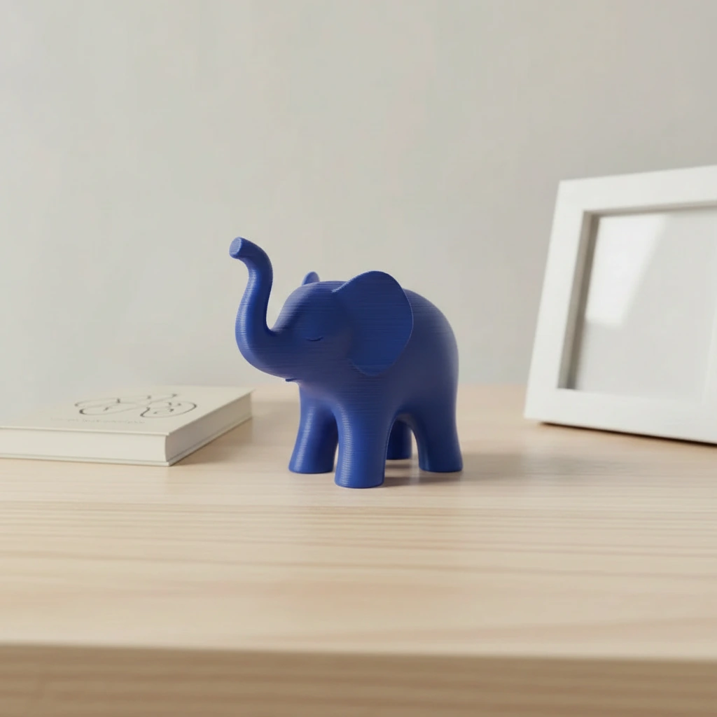 Figurina Decorativa Elefant Stil Japandi Imprimata 3D - culoare Albastru, imprimare 3D Vibecraft