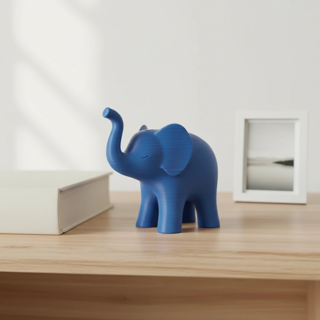 Figurina Decorativa Elefant Stil Japandi Imprimata 3D - culoare Albastru, imprimare 3D Vibecraft
