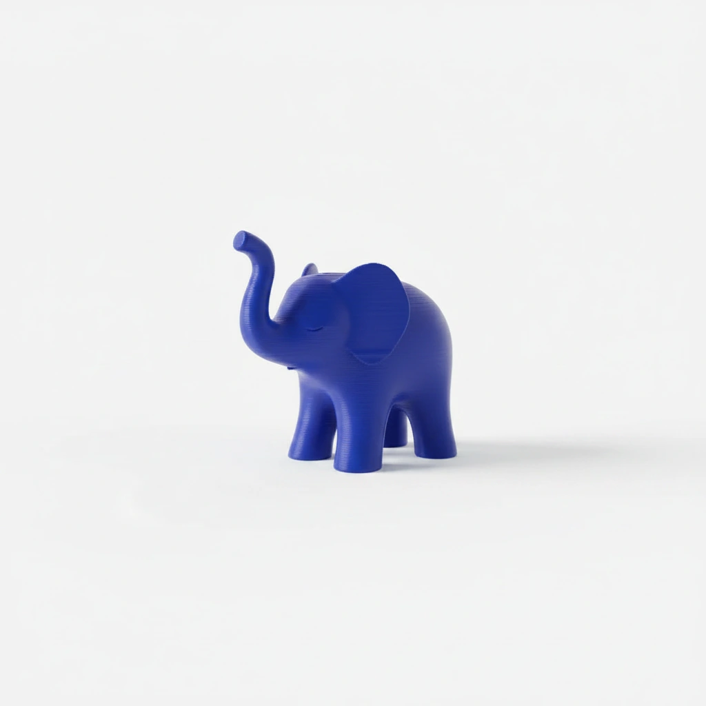 Figurina Decorativa Elefant Stil Japandi Imprimata 3D - culoare Albastru, imprimare 3D Vibecraft
