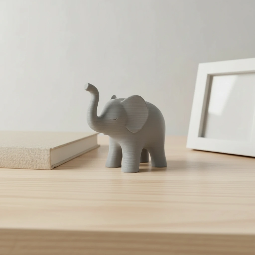 Figurina Decorativa Elefant Stil Japandi Imprimata 3D - culoare Gri, imprimare 3D Vibecraft