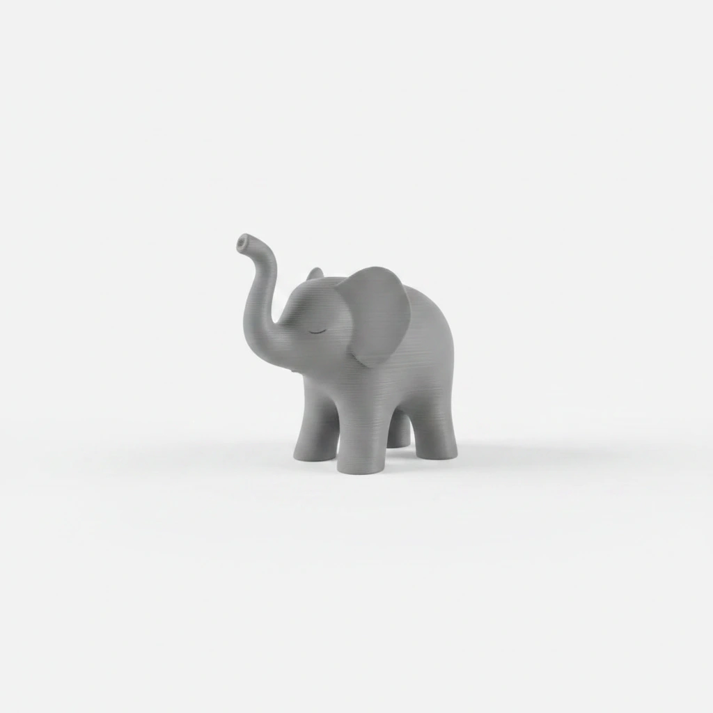 Figurina Decorativa Elefant Stil Japandi Imprimata 3D - culoare Gri, imprimare 3D Vibecraft