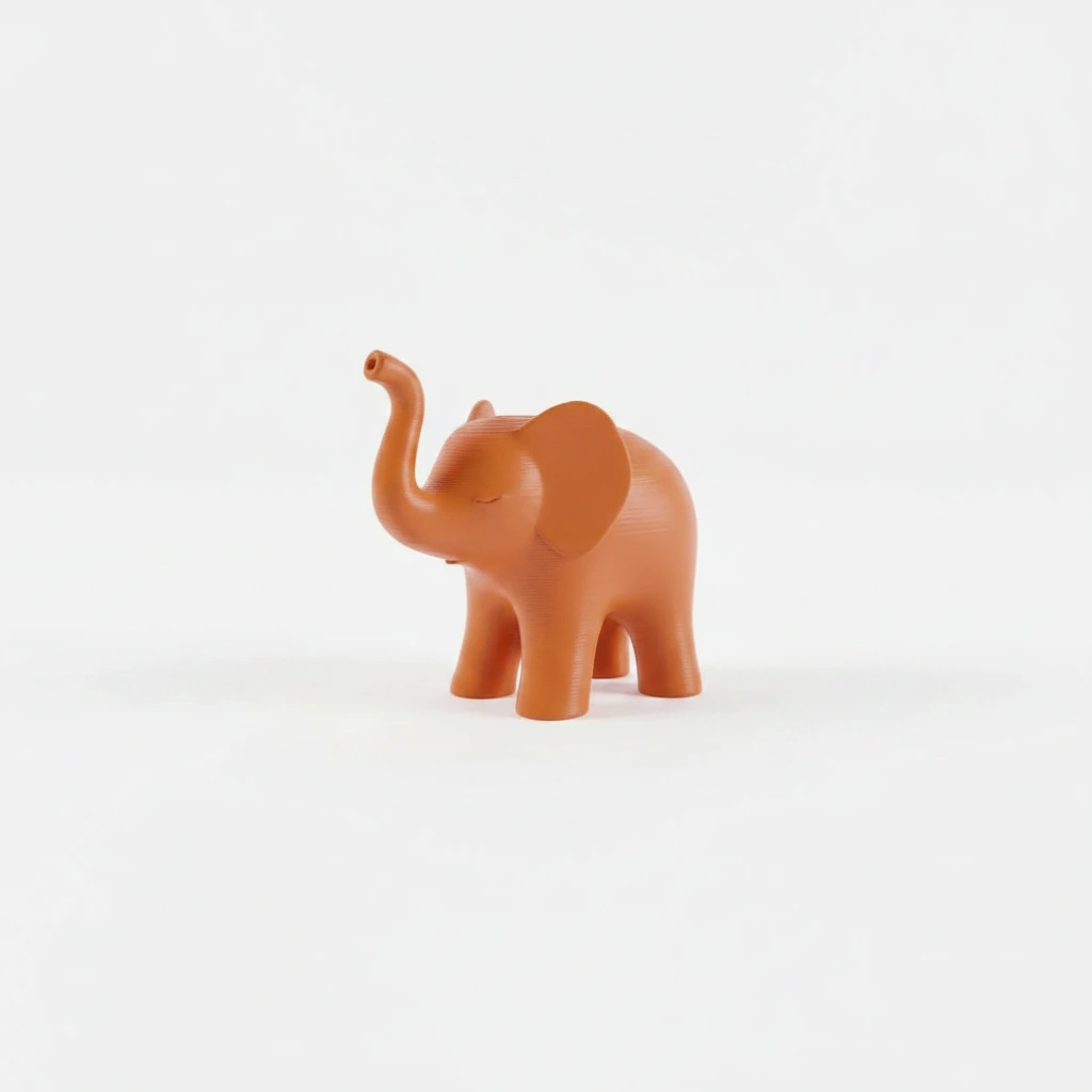 Figurina Decorativa Elefant Stil Japandi Imprimata 3D - culoare Portocaliu, imprimare 3D Vibecraft
