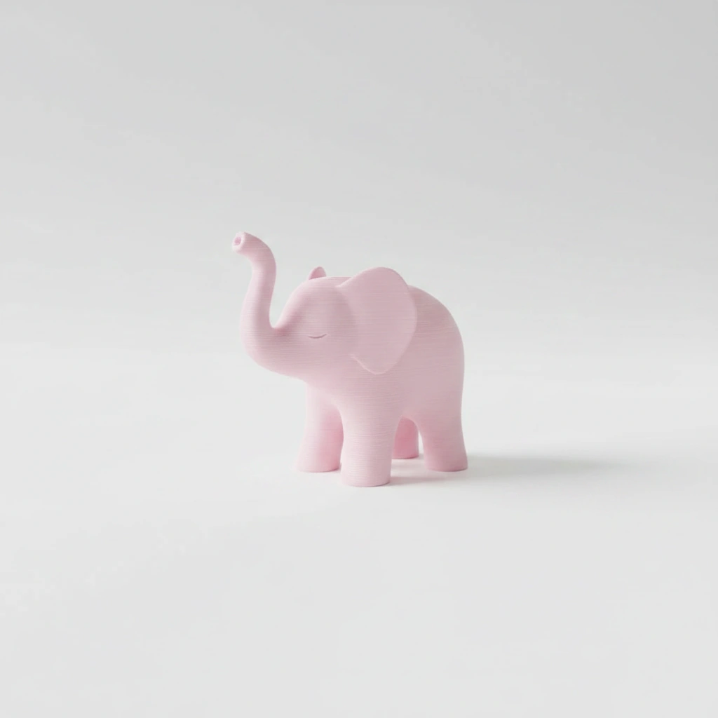 Figurina Decorativa Elefant Stil Japandi Imprimata 3D - culoare Roz, imprimare 3D Vibecraft