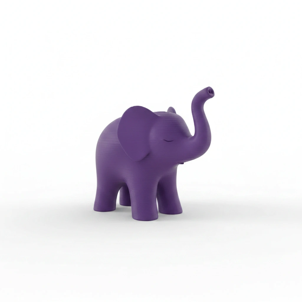 Figurina Decorativa Elefant Stil Japandi Imprimata 3D - culoare Mov, imprimare 3D Vibecraft