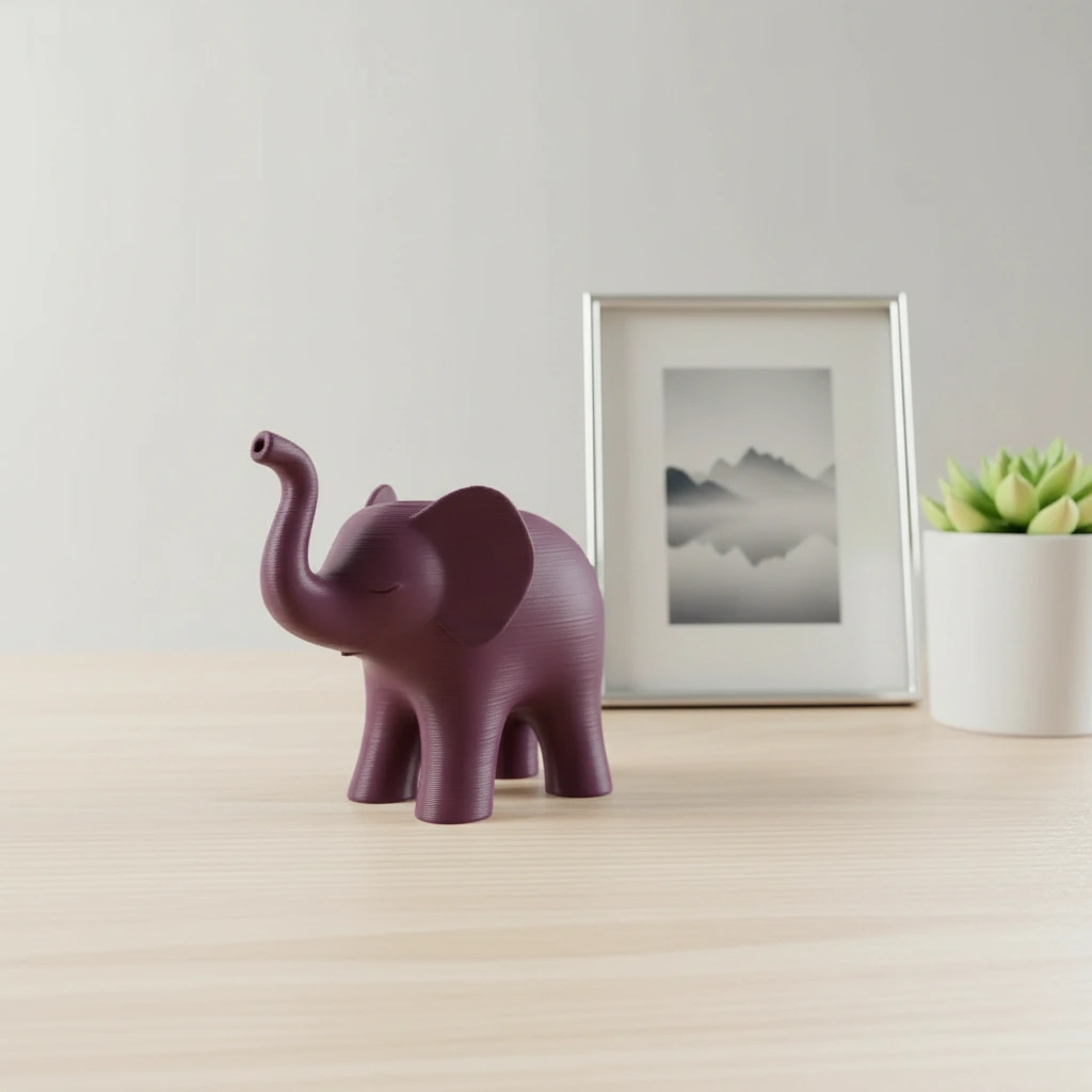 Figurina Decorativa Elefant Stil Japandi Imprimata 3D - culoare Roșu, imprimare 3D Vibecraft