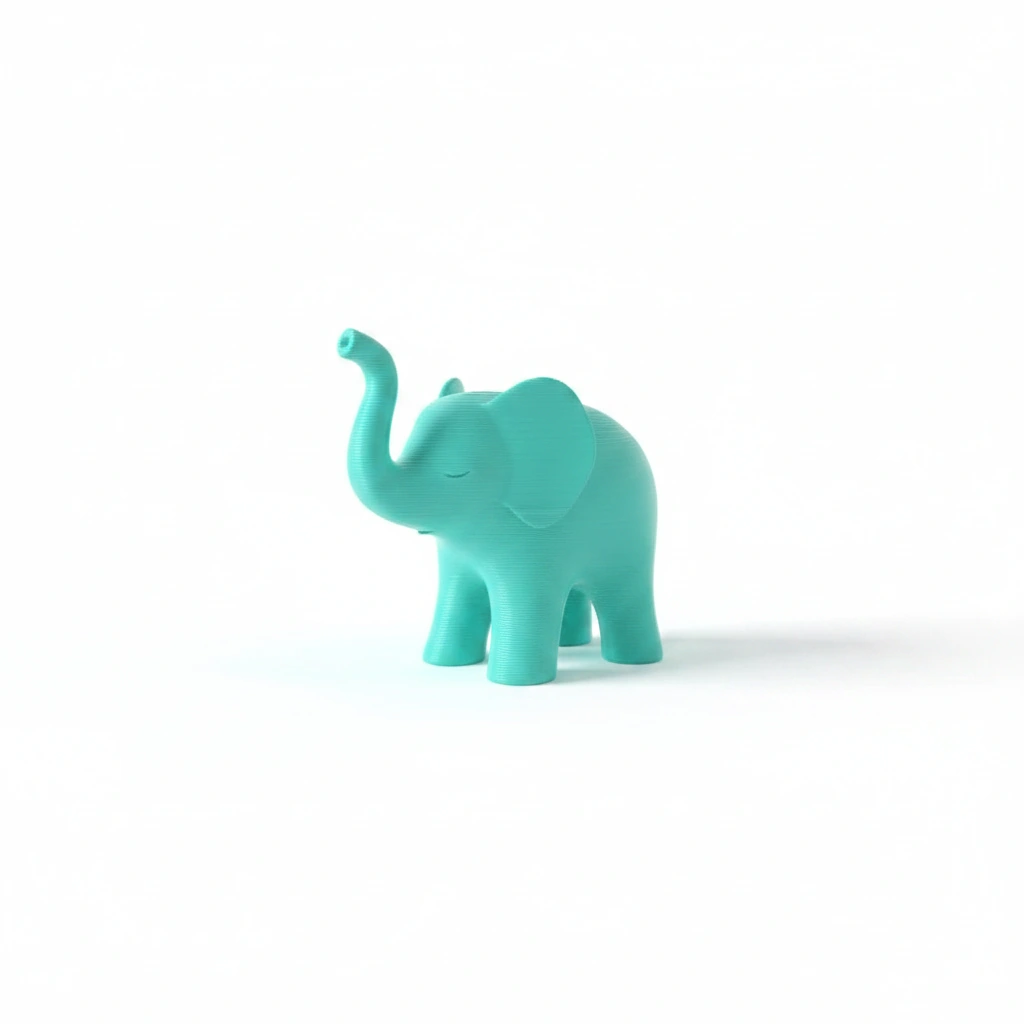 Figurina Decorativa Elefant Stil Japandi Imprimata 3D - culoare Albastru verzui, imprimare 3D Vibecraft