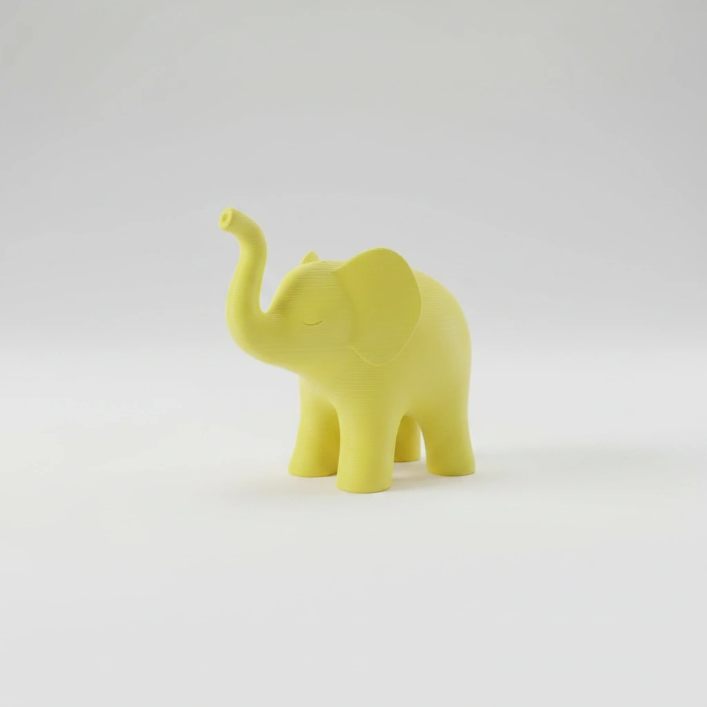 Figurina Decorativa Elefant Stil Japandi Imprimata 3D - culoare Galben, imprimare 3D Vibecraft