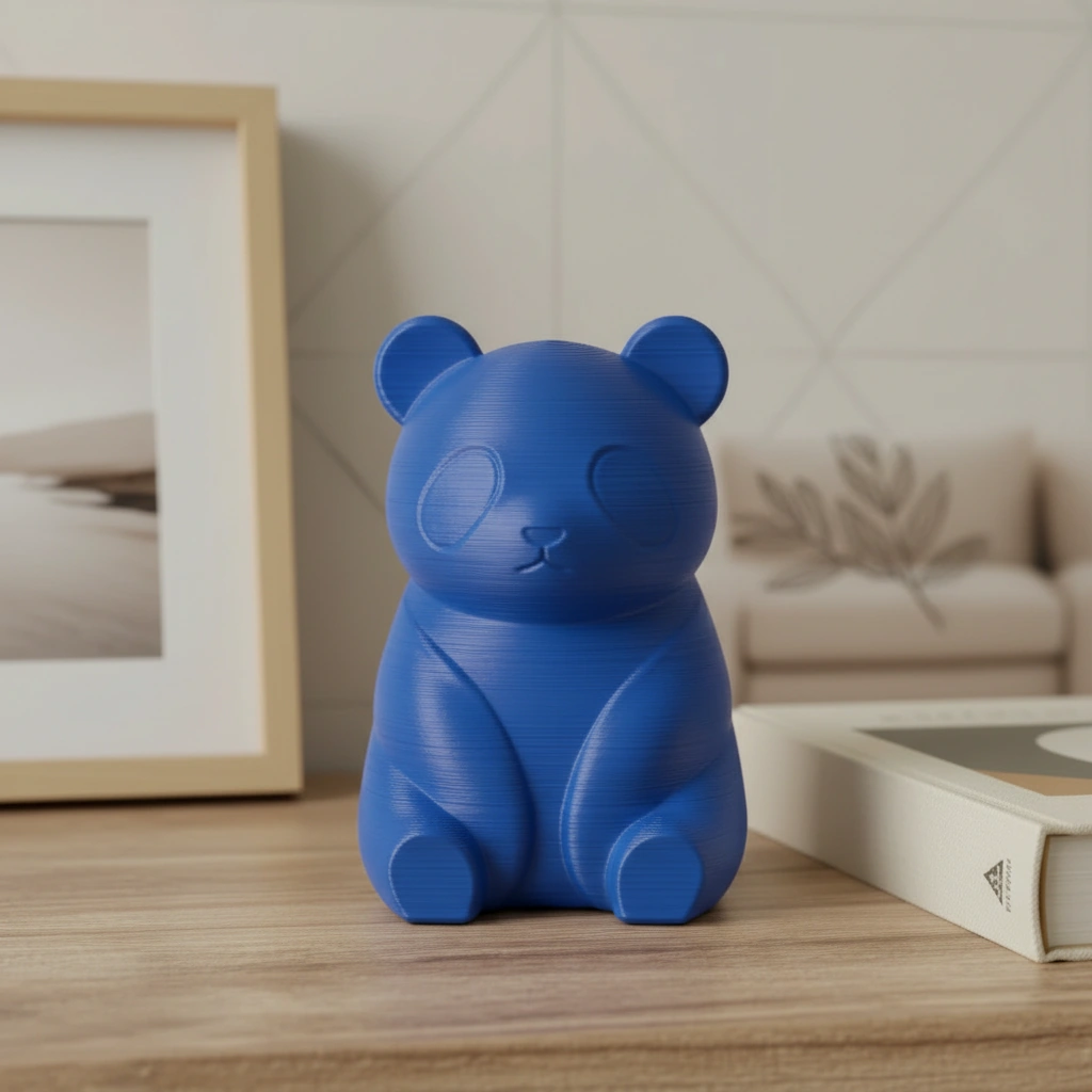 Micro-Figurină Decorativă Panda Imprimată 3D, Stil Japandi - culoare Albastru, imprimare 3D Vibecraft