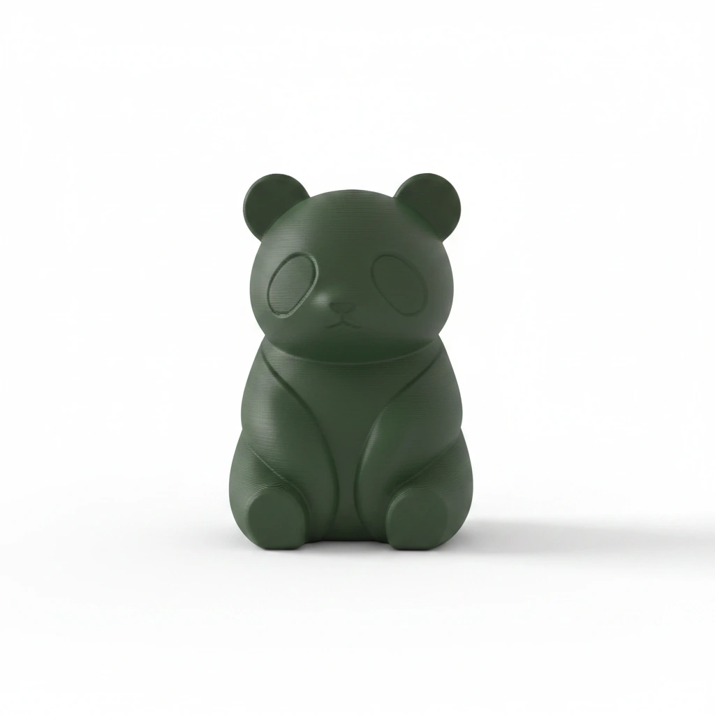Micro-Figurină Decorativă Panda Imprimată 3D, Stil Japandi - culoare Verde, imprimare 3D Vibecraft