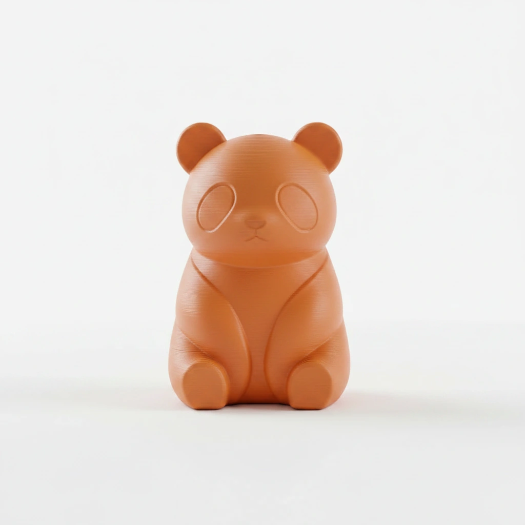 Micro-Figurină Decorativă Panda Imprimată 3D, Stil Japandi - culoare Portocaliu, imprimare 3D Vibecraft