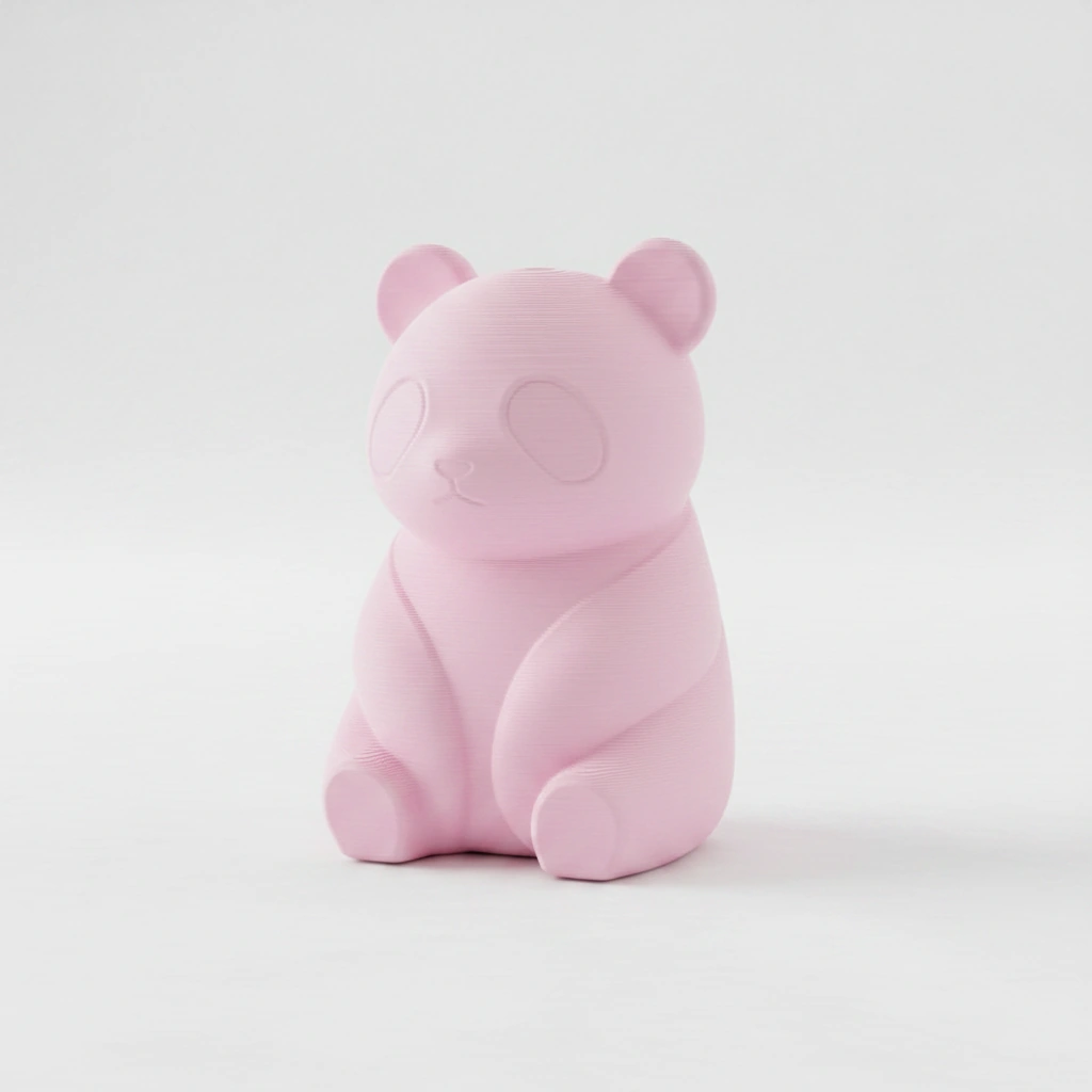 Micro-Figurină Decorativă Panda Imprimată 3D, Stil Japandi - culoare Roz, imprimare 3D Vibecraft