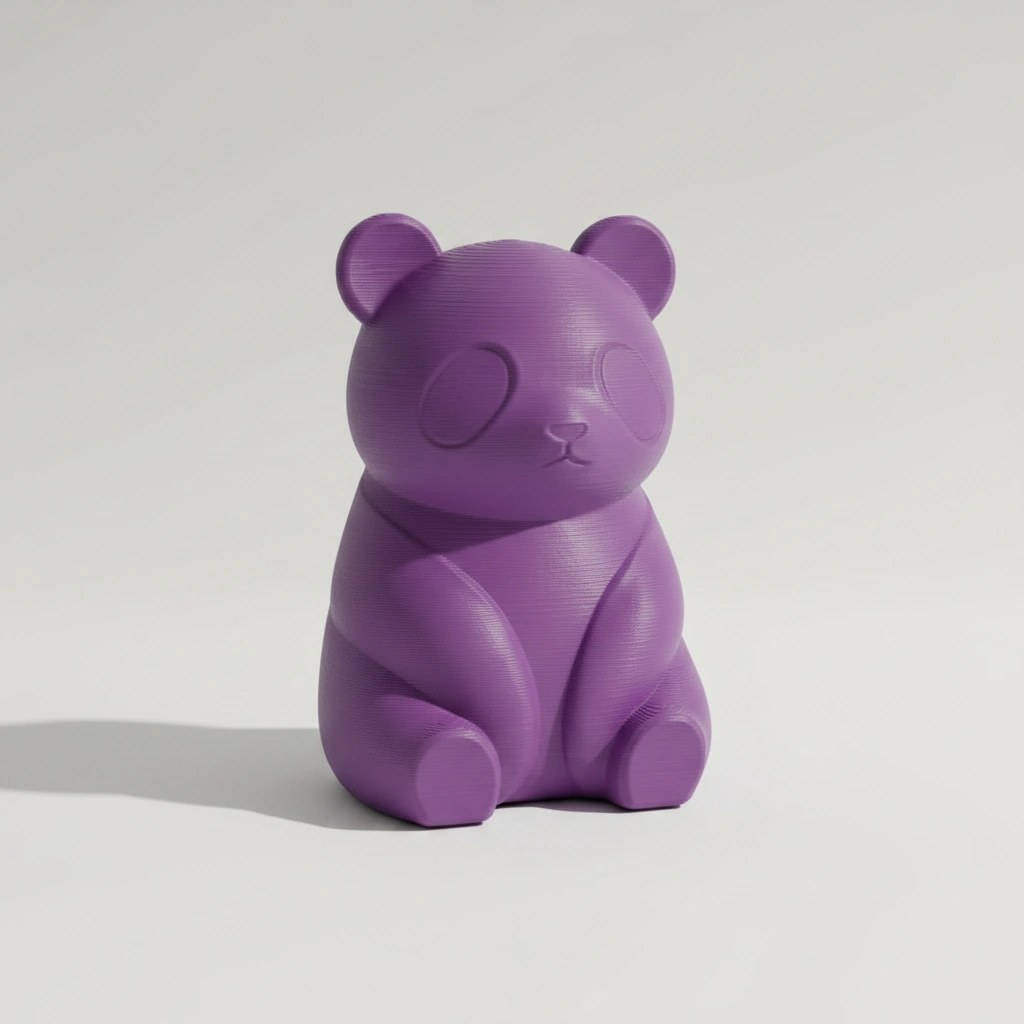 Micro-Figurină Decorativă Panda Imprimată 3D, Stil Japandi - culoare Mov, imprimare 3D Vibecraft
