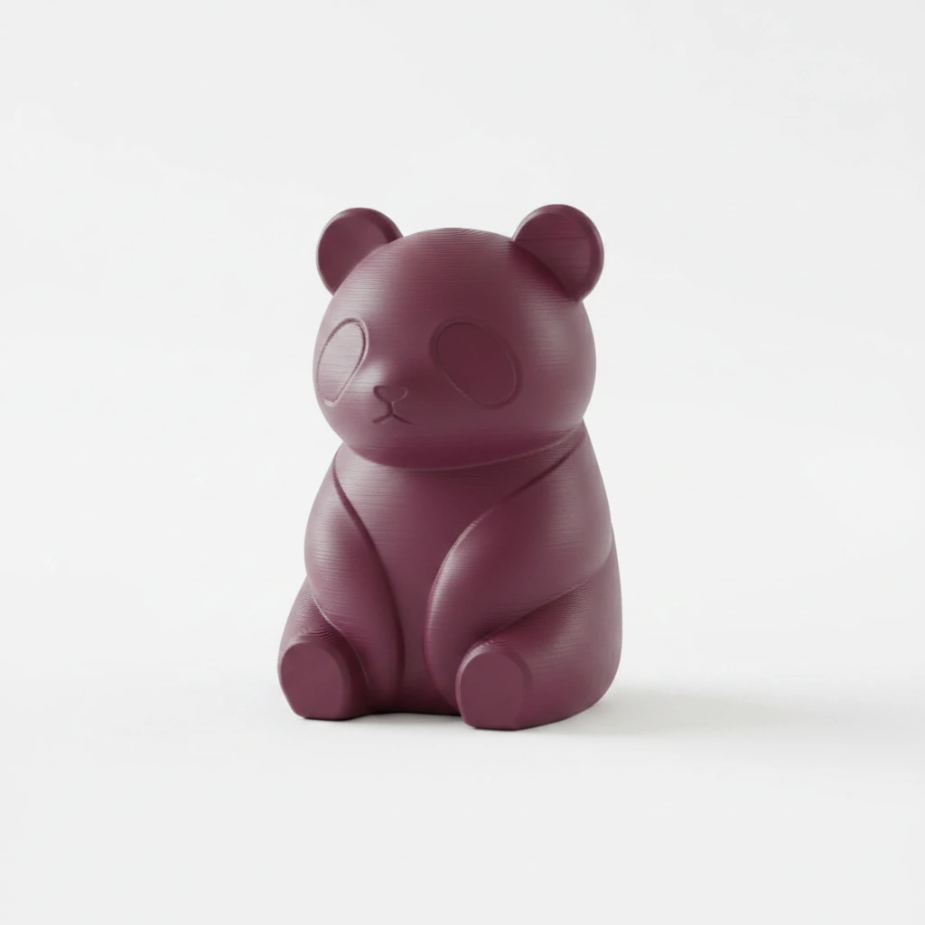 Micro-Figurină Decorativă Panda Imprimată 3D, Stil Japandi - culoare Roșu, imprimare 3D Vibecraft