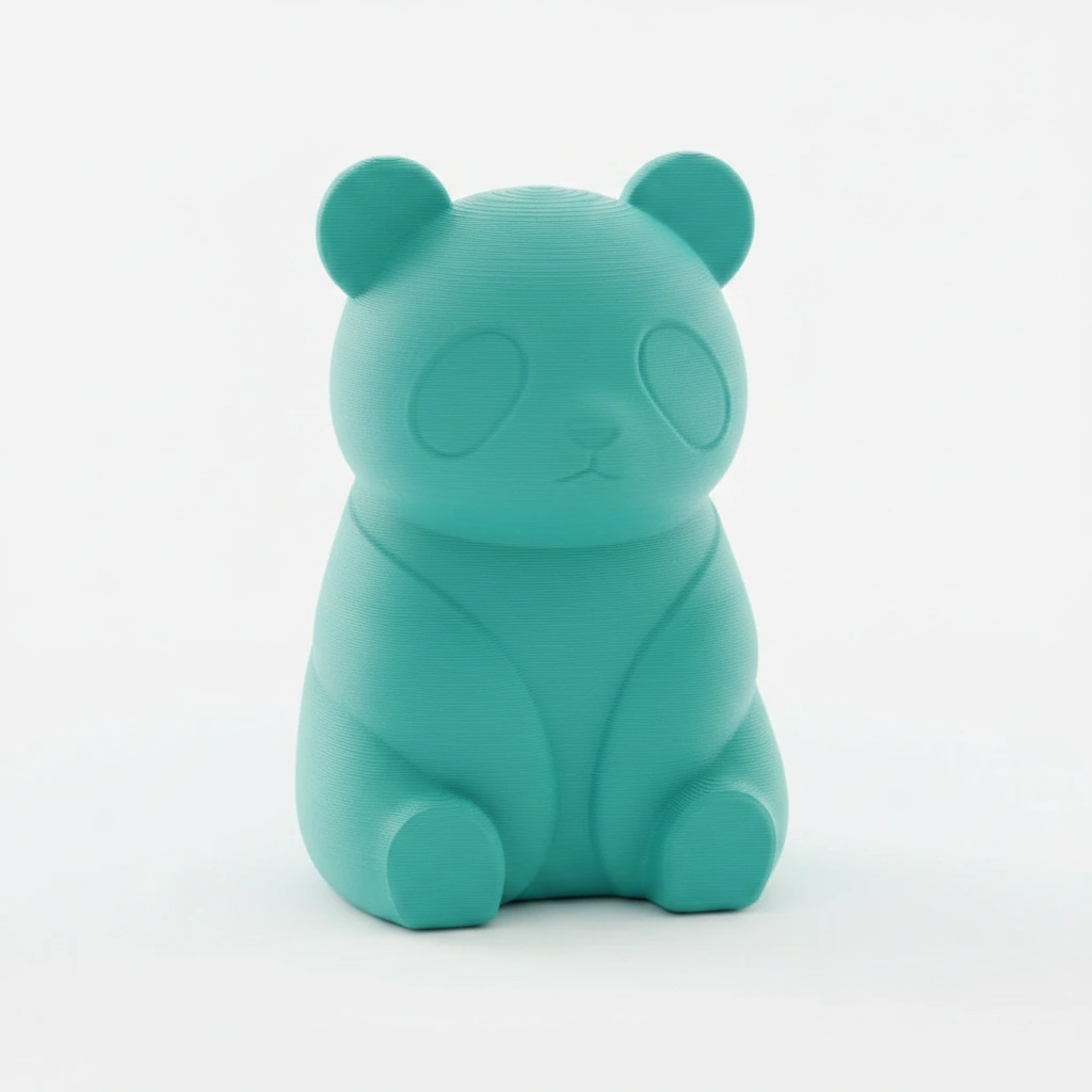 Micro-Figurină Decorativă Panda Imprimată 3D, Stil Japandi - culoare Albastru verzui, imprimare 3D Vibecraft