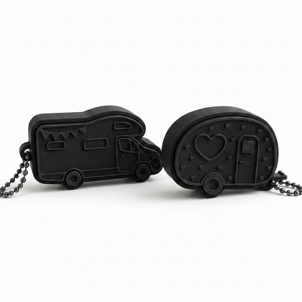 Set Brelocuri Clicker pentru Chei, Design Vehicule Rutiere, pentru decor Tactic Imprimat 3D - Negru compozit mat, imprimare 3D Vibecraft