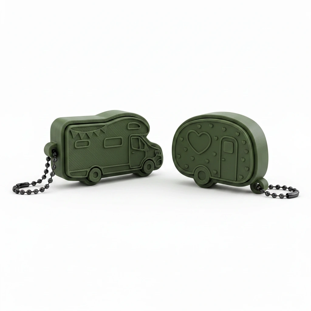 Set Brelocuri Clicker pentru Chei, Design Vehicule Rutiere, pentru decor Tactic Imprimat 3D - culoare Verde, imprimare 3D Vibecraft