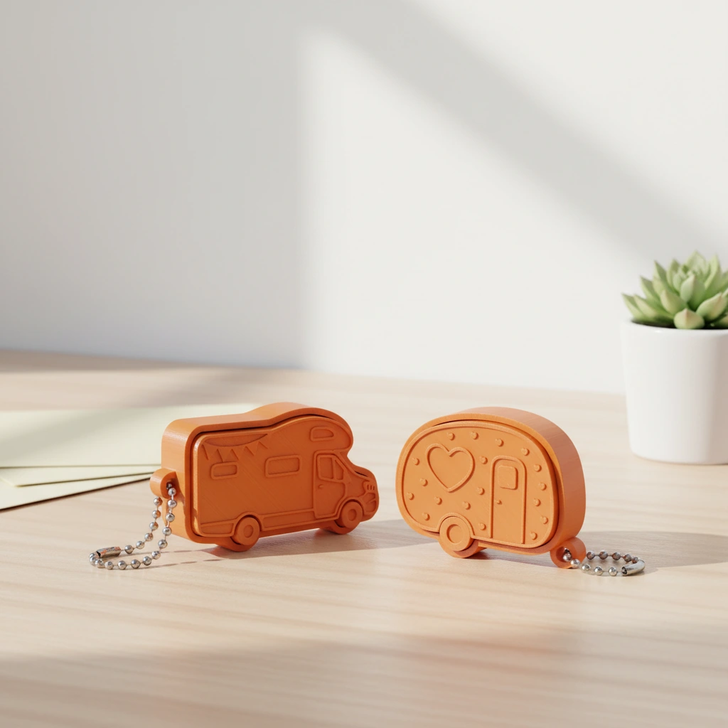 Set Brelocuri Clicker pentru Chei, Design Vehicule Rutiere, pentru decor Tactic Imprimat 3D - culoare Portocaliu, imprimare 3D Vibecraft