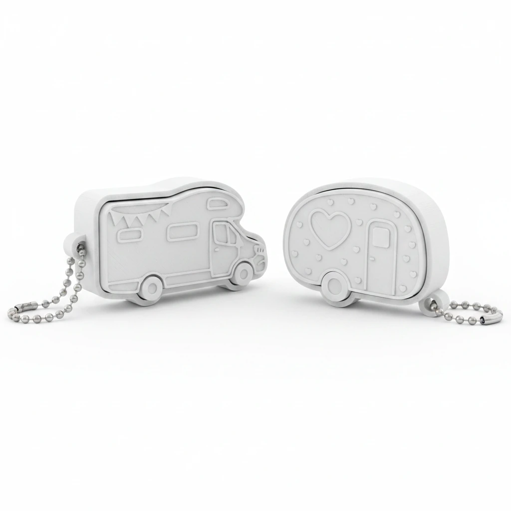 Set Brelocuri Clicker pentru Chei, Design Vehicule Rutiere, pentru decor Tactic Imprimat 3D - culoare Alb, produs imprimat 3D Vibecraft