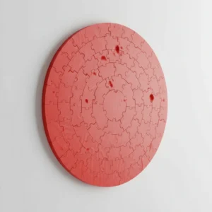 Puzzle decorativ 3D relief lunar, artă de perete unică - culoare Roșu, imprimare 3D Vibecraft
