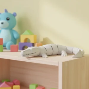 Figurină Articulată Dakosaurus Imprimată 3D - Jucărie Flexibilă Decorativă - culoare Alb, produs imprimat 3D Vibecraft