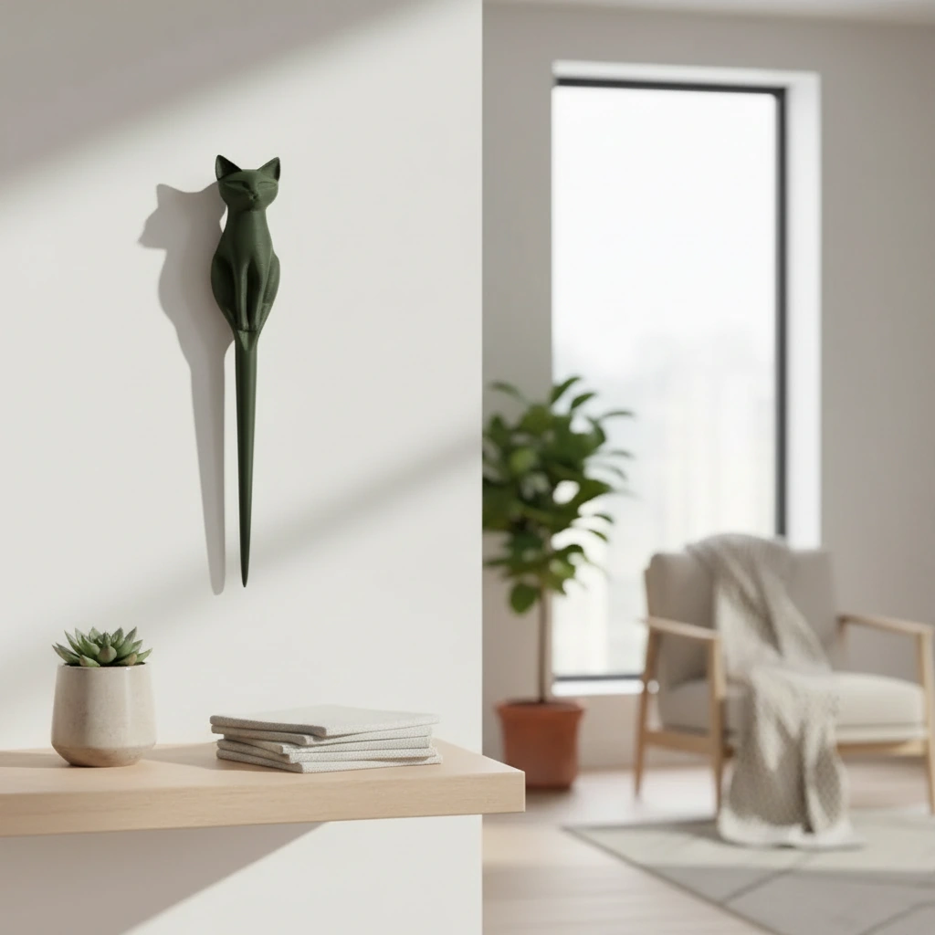 Ac de Păr Decorativ pentru Coc, Design Pisică, Imprimat 3D - culoare Verde, imprimare 3D Vibecraft