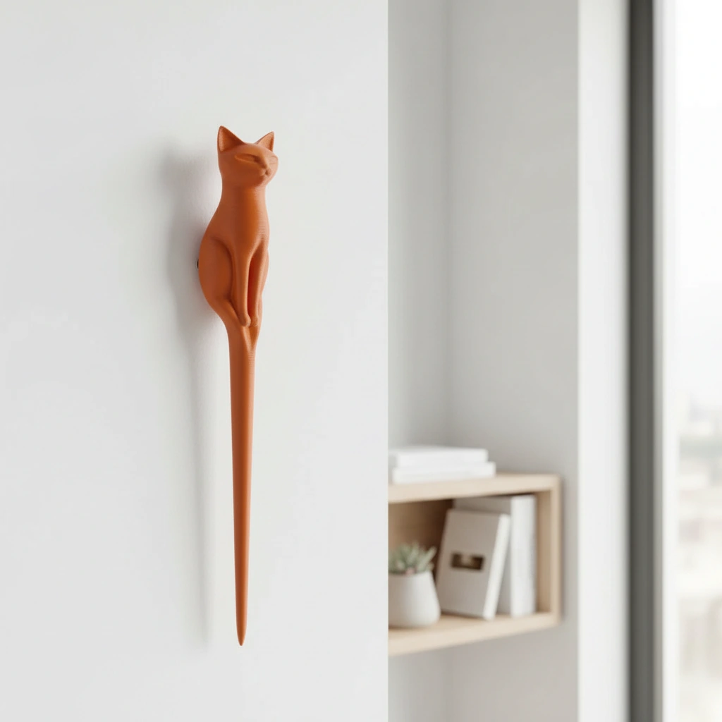 Ac de Păr Decorativ pentru Coc, Design Pisică, Imprimat 3D - culoare Portocaliu, imprimare 3D Vibecraft