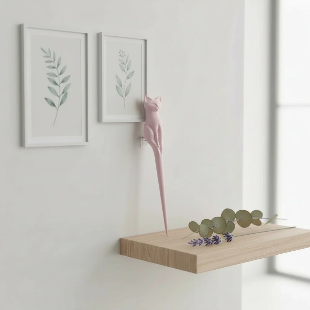 Ac de Păr Decorativ pentru Coc, Design Pisică, Imprimat 3D - culoare Roz, imprimare 3D Vibecraft