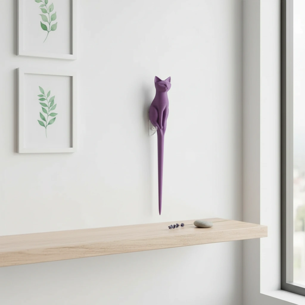 Ac de Păr Decorativ pentru Coc, Design Pisică, Imprimat 3D - culoare Mov, imprimare 3D Vibecraft
