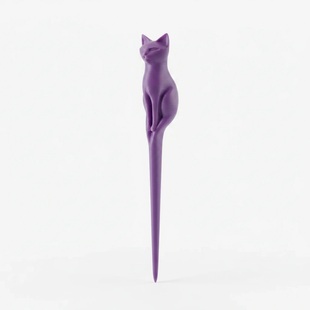 Ac de Păr Decorativ pentru Coc, Design Pisică, Imprimat 3D - culoare Mov, imprimare 3D Vibecraft