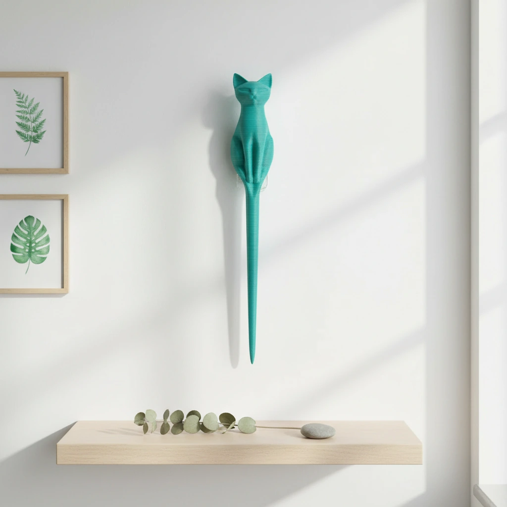 Ac de Păr Decorativ pentru Coc, Design Pisică, Imprimat 3D - culoare Albastru verzui, imprimare 3D Vibecraft