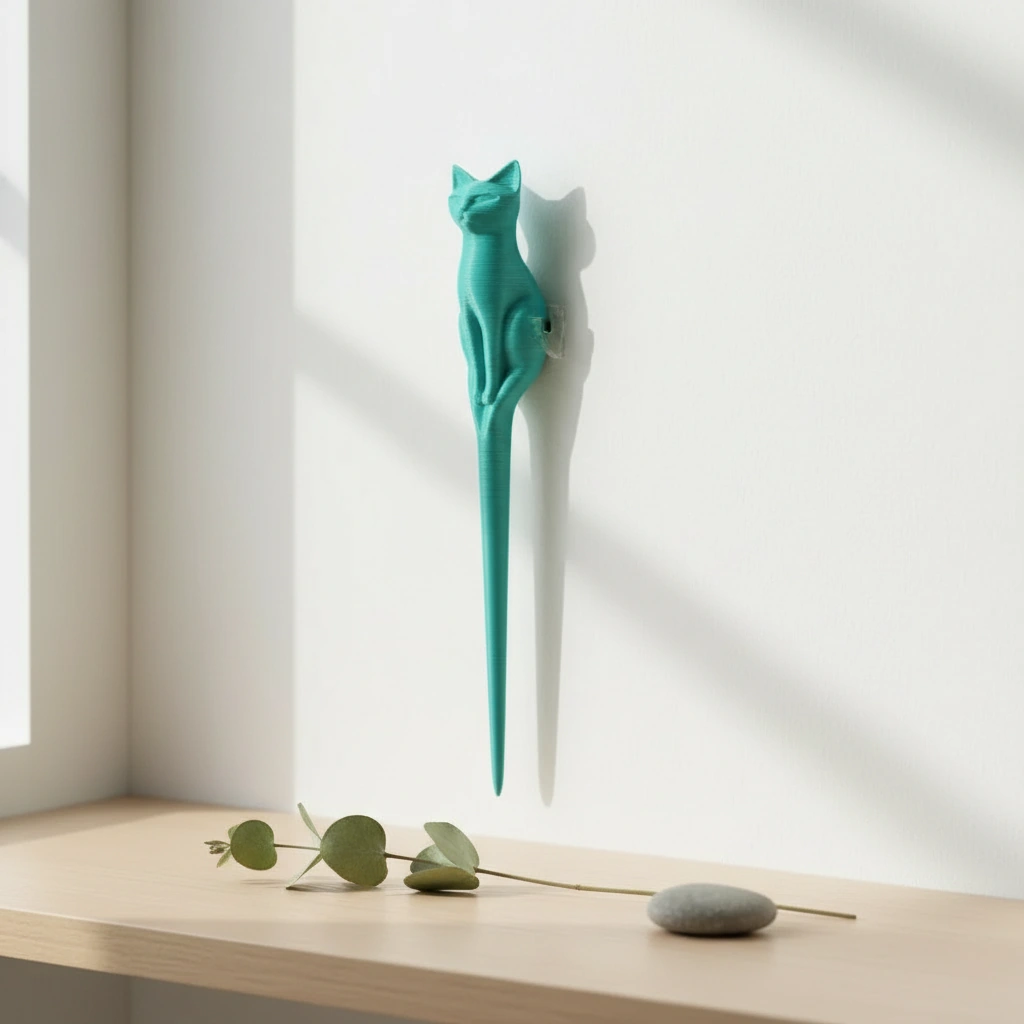 Ac de Păr Decorativ pentru Coc, Design Pisică, Imprimat 3D - culoare Albastru verzui, imprimare 3D Vibecraft
