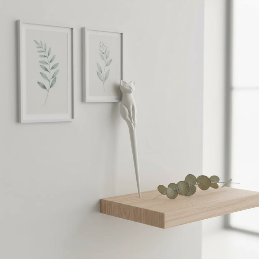 Ac de Păr Decorativ pentru Coc, Design Pisică, Imprimat 3D - culoare white scene, produs imprimat 3D Vibecraft