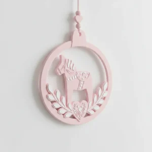 vc-mw-2927959-pink-studio Decorațiune Perete Dala Horse Design Nordic Eleganță Scandinaviană - culoare Roz, imprimare 3D Vibecraft
