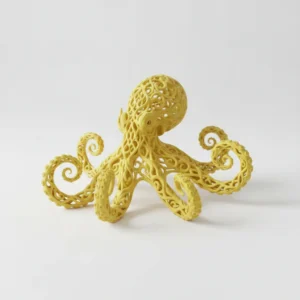 Sculptură Decorativă Octopus Imprimată 3D Stil Voronoi - culoare Galben, imprimare 3D Vibecraft