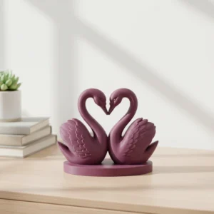 Decorațiune Perete 3D Lebede Cuplu Inimă - culoare Roșu, imprimare 3D Vibecraft