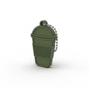 Deschizător de Doze și Conserve, Tip Breloc, Design Cupă Stilizată - Olive green compozit mat, imprimare 3D Vibecraft