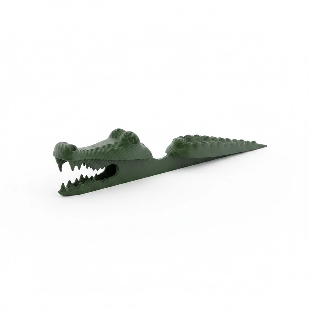 Semn de carte Imprimat 3D Crocodil pentru Lectură - culoare Verde, imprimare 3D Vibecraft