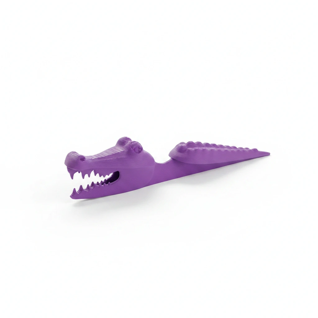 Semn de carte Imprimat 3D Crocodil pentru Lectură - culoare Mov, imprimare 3D Vibecraft