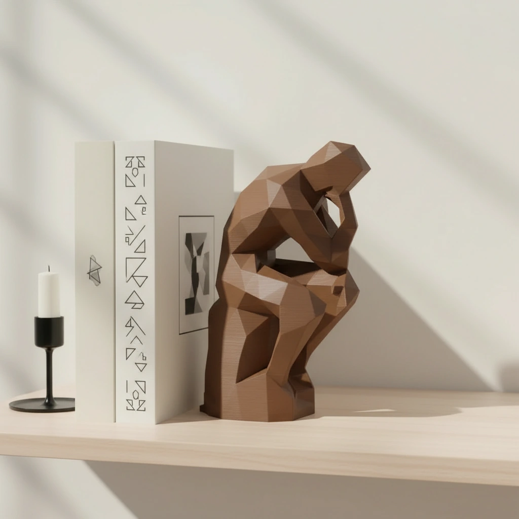 Suport Carte Decorativ Imprimat 3D Stil Gânditor - culoare Maro, imprimare 3D Vibecraft