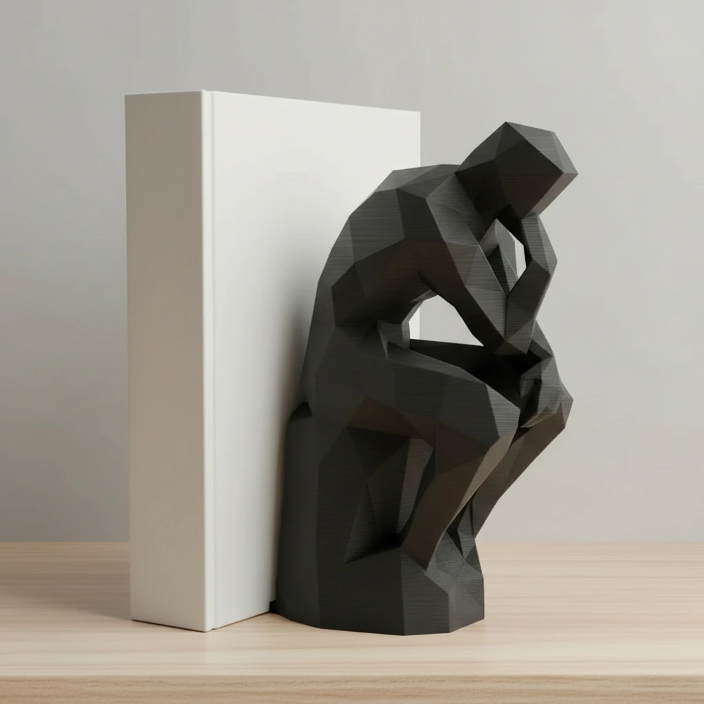 Suport Carte Decorativ Imprimat 3D Stil Gânditor - Negru compozit mat, imprimare 3D Vibecraft