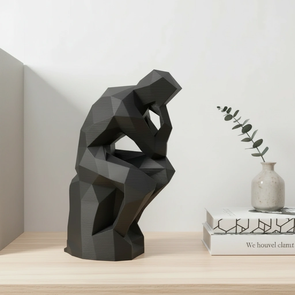 Suport Carte Decorativ Imprimat 3D Stil Gânditor - Negru compozit mat, imprimare 3D Vibecraft
