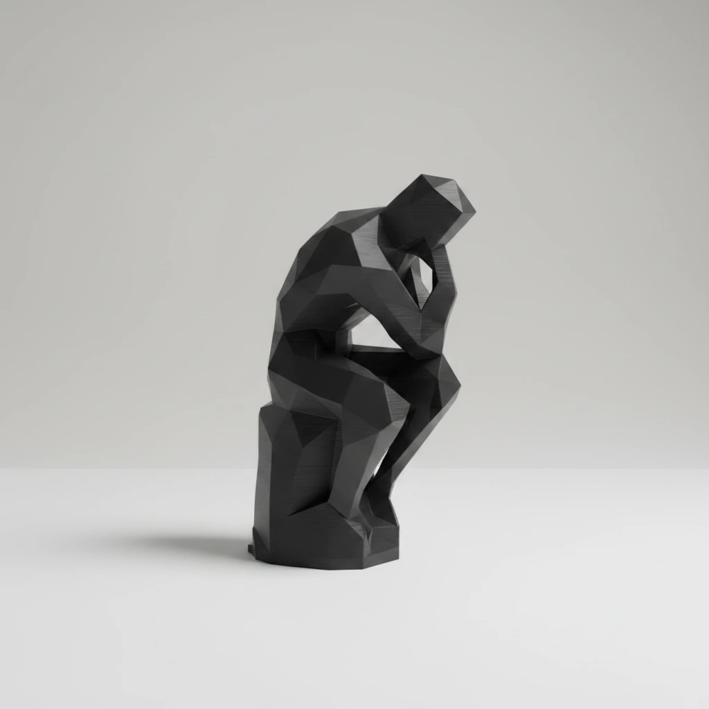 Suport Carte Decorativ Imprimat 3D Stil Gânditor - Negru compozit mat, imprimare 3D Vibecraft