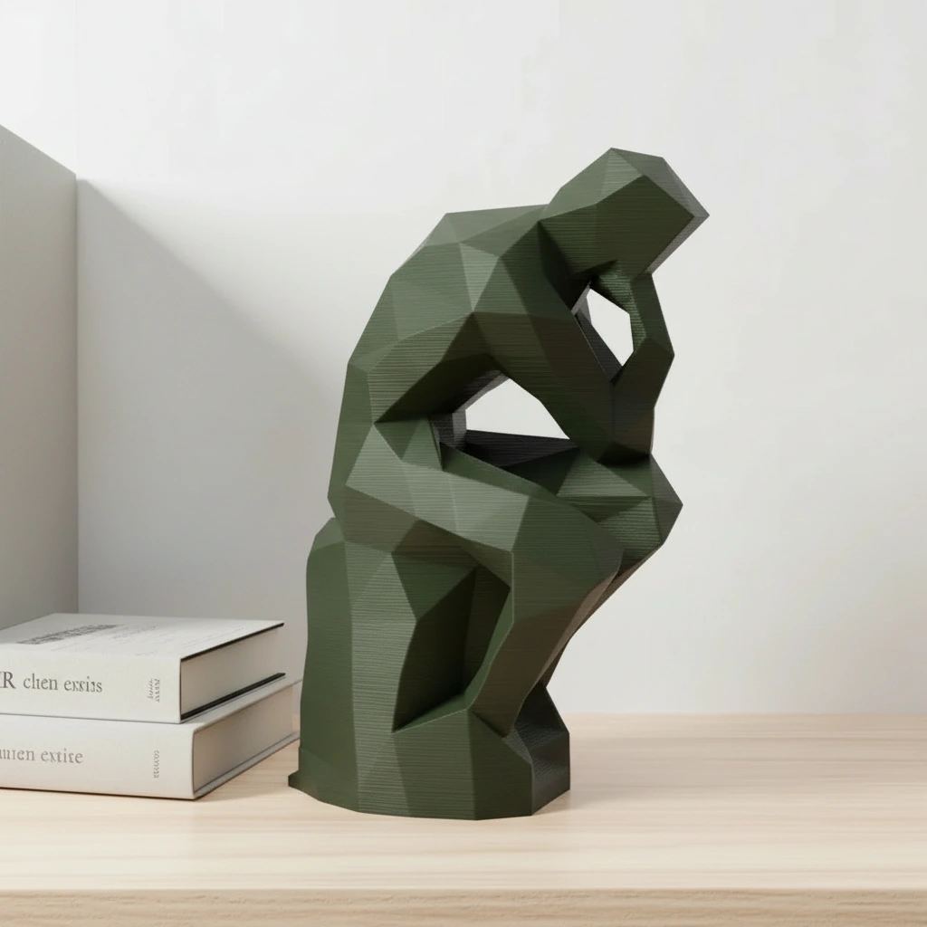 Suport Carte Decorativ Imprimat 3D Stil Gânditor - Olive green compozit mat, imprimare 3D Vibecraft