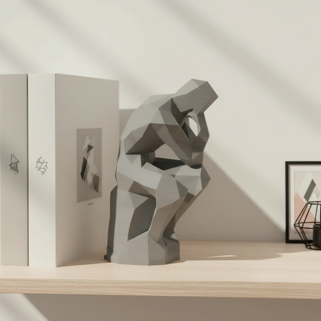 Suport Carte Decorativ Imprimat 3D Stil Gânditor - culoare Gri, imprimare 3D Vibecraft