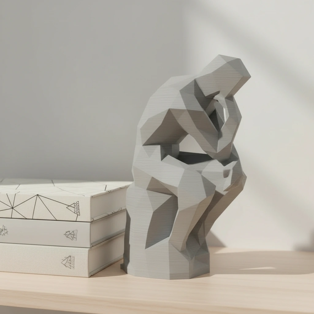 Suport Carte Decorativ Imprimat 3D Stil Gânditor - culoare Gri, imprimare 3D Vibecraft